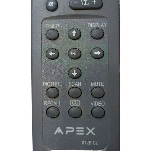 Apex TV Remote Control K12B-C2 Original Vintage Replacement Gray Works! - Picture 4 of 8